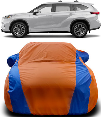 Gavya Car Cover For Toyota Highlander (With Mirror Pockets)(Orange, Blue)
