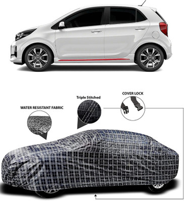 APNEK Car Cover For Kia Picanto (With Mirror Pockets)(White, Black)