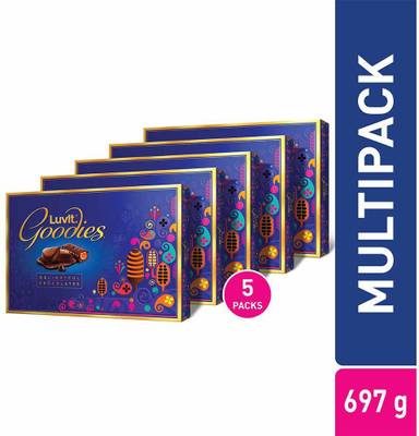 LuvIt Goodies Chocolates Assorted Gift Pack | Diwali Chocolate Gift Set | Best Gift Box for Birthday Celebration | Multipack | Bars  (5 x 129.9 g)