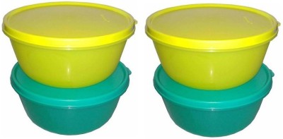 Tupperwear Plastic Grocery Container  - 1.5 L(Pack of 4, Yellow, Green)