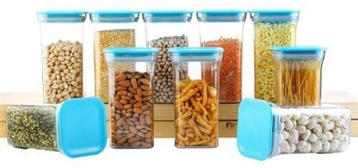 Machak Plastic Grocery Container  - 1100 ml(Pack of 10, Blue)