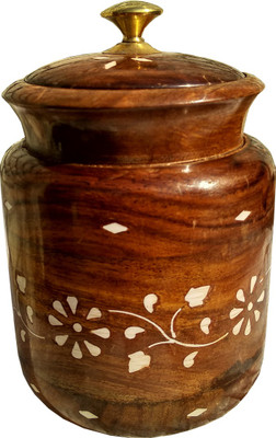 SRE Wooden Pickle Jar  - 300 ml(Brown)