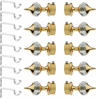 GLOVEER Gold Rod Rail Bracket, Curtain Knobs Metal(Pack of 20)