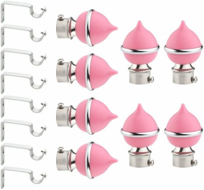 Carlos Silver, Pink Rod Rail Bracket, Curtain Knobs Metal(Pack of 16)