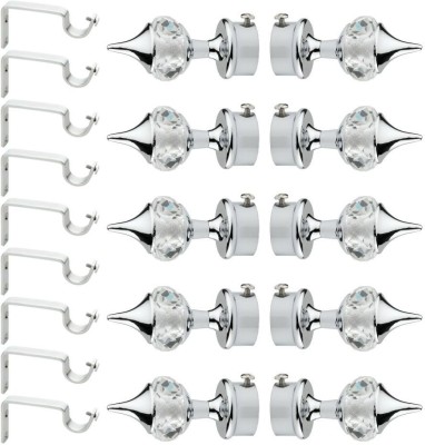 UiK Silver Rod Rail Bracket, Curtain Knobs Metal(Pack of 20)