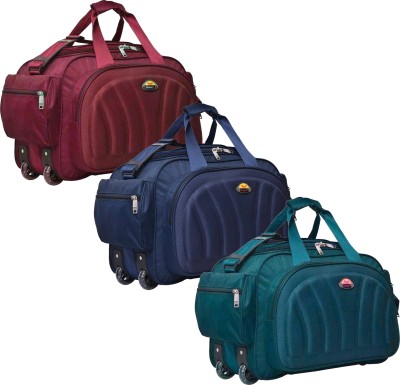 sky spirit (Expandable) NEW STYLISH SET OF 3 DUFFEL BAG tuff quality 40L with two roller wheels Duffel With Wheels (Strolley)