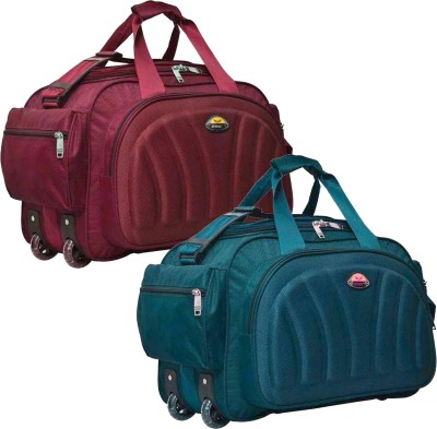sky spirit (Expandable) NEW STYLISH SET OF 3 DUFFEL BAG tuff quality 40L with two roller wheels Duffel With Wheels (Strolley)