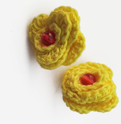 My Little Princess Crochet Rose Earrings Cotton Dori Stud Earring