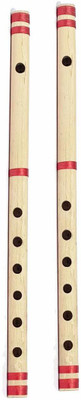 MAGA MART Set Of 2 Flute Bamboo G Scale (Natural) Bamboo Flute(43 cm)