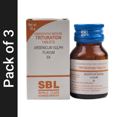 SBL Arsenicum Sulph Flavum 6X Tablets(3 x 25 g)