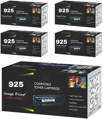 IMAGE PRINT Image print Canon 925 Single Colour Black Toner Cartridge Replacement of Canon Laser Shot LBP6018B Compatible with Laserjet Image Class MF3010 Printer, L100, L110, L200 (Pack of 5) Black Ink Toner