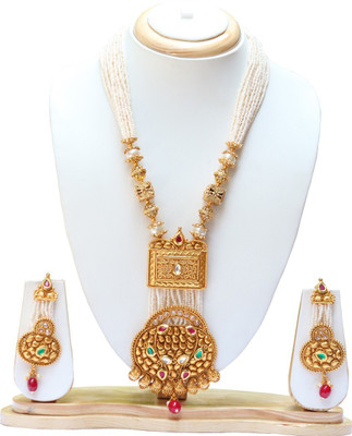 Swarajshop Copper Gold-plated Gold, White Jewellery Set(Pack of 1)