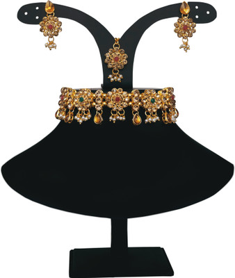 Padmavati Alloy Gold-plated Multicolor Jewellery Set(Pack of 1)