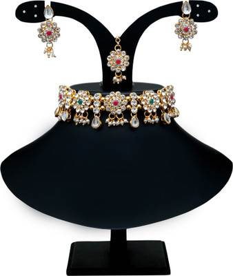 Padmavati Alloy Gold-plated Multicolor Jewellery Set(Pack of 1)