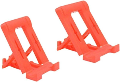 Techfab Mobile Stand Holder (Pack of 2) Red Big Size Universal Adjustable 4 Steps Fold-able for All Phone Tablet Desk Mobile Holder