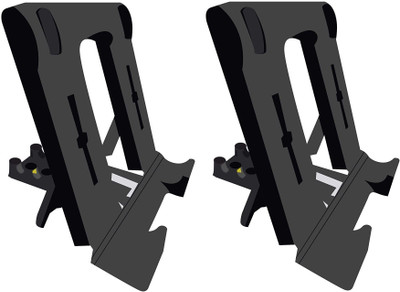 Techfab Mobile Stand Holder (Pack of 2) Black Big Size Universal Adjustable 4 Steps Fold-able for All Phone Tablet Desk Mobile Holder