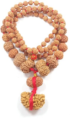 SHIVOHAM 1-14 Mukhi + Gauri Shankar + Ganesh Rudraksha + 5 Mukhi Mala (Siddha Rudraksha Mala) Total 108+1 Beads Wood Necklace