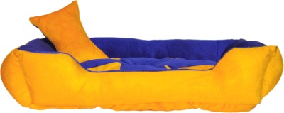 Pet United Fiber Velvet Material Soft Washable Uniqe Shape Bed For Dog and Cat L Pet Bed(YELLOW, BLACK)