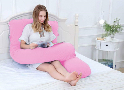 POONIYA Polyester Fibre Solid Pregnancy Pillow Pack of 1(Pink)
