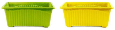 Naturally Green Window pot Jupiter 14 inch pack of 2 Plant Container Set(Pack of 2, Plastic)