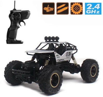 Negocio Rock Crawler Four Wheel Drive 1:16 Metal Alloy Body Forward Remote Control high Speed Monster Racing car(Silver)