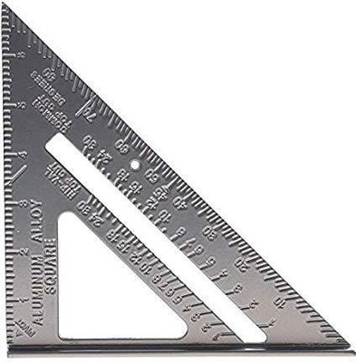 PGK TRADERS Triangle Measurement Hand TooL Double Side Scale Aluminium Alloy Metric Inch Ruler(Set of 1, Silver)