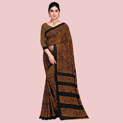 kashvi sarees Printed Daily Wear Georgette Saree(Yellow)