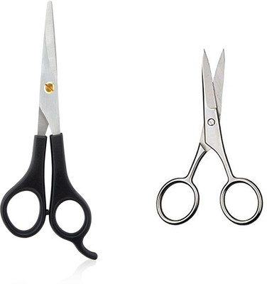 Verceys Small Size Hair Beard Mustaches Scissor Scissors(Set of 2, Black)