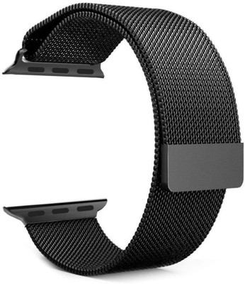 Spinzzy Stainless Strong Magnet Steel Mesh Loop Adjustable Metal Magnetic Strap Compatible withWatch Band 42mm 44mm for Series/SE (Watch Not InCluded) Smart Watch Strap(Black)