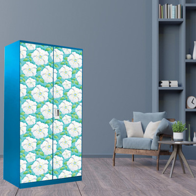 WallDaddy 213 cm WDST-WhiteFlowerLeafAlmira Self Adhesive Sticker(Pack of 1)