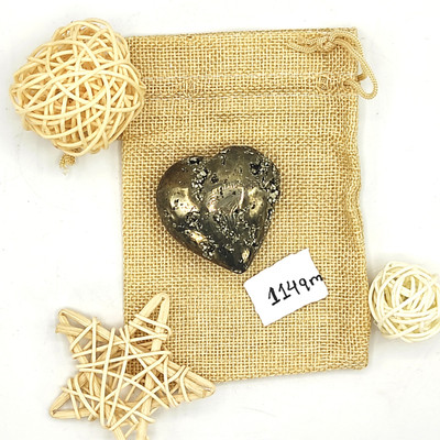 Plus Value Natural-Pyrite-Heart-114gm Regular Asymmetrical Crystal Stone(Gold 1 Pieces)