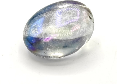 Plus Value titanium-aura-quartz-blue-firing-pocket-stone Regular Asymmetrical Crystal Stone(Blue 1 Pieces)