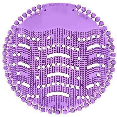 CNET Anti Splash Urinal Round Screen Mat ( Pack of 3) - Purple Jasmine Mat Toilet Cleaner(3 x 1 Wipes)