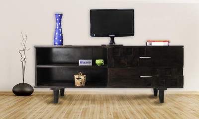 Flipkart Perfect Homes SHALU-TVC-DW-PH Solid Wood TV Entertainment Unit(Finish Color - BROWN, Pre-assembled)