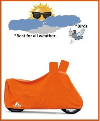 Onisha Waterproof Two Wheeler Cover for Bajaj(XCD 125cc, Orange)