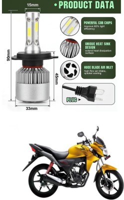 XZRTZ H4/9003/HB2 Motorcycle LED Headlight Bulb High Low Beam Headlamp with Fan 6000K Cool White, 1pcs A31 Headlight Motorbike LED for Honda (12 V, 24 W)(CB Twister, Pack of 1)