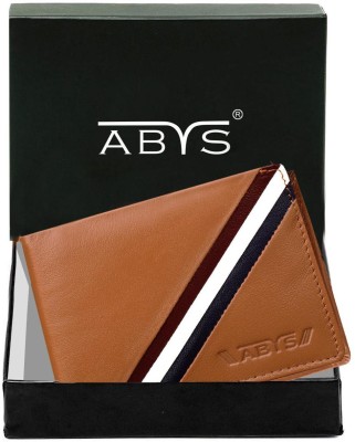 ABYS Men Tan Genuine Leather Wallet(4 Card Slots)