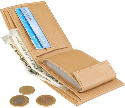 Shiv Men Beige Artificial Leather Wallet(8 Card Slots)