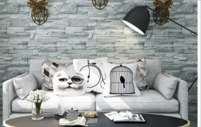 UZANIYA Vinyl Abstract Grey Wallpaper(L x W: 500 cm x 40 cm)