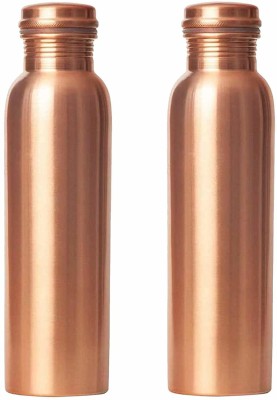 Rudra RUDRAKSHAM CREATIONS Pure Copper Water Bottle 1000 ml Bottle(Pack of 2, Brown, Copper)