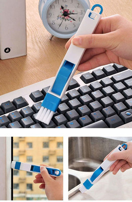 Leplion Corners & Edges Dust Cleaning Brush for Window Frame, Keyboard Car Vent with Mini Dustpan Multipurpose Use Silicone Wet and Dry Brush Plastic Wet and Dry Brush(Multicolor)