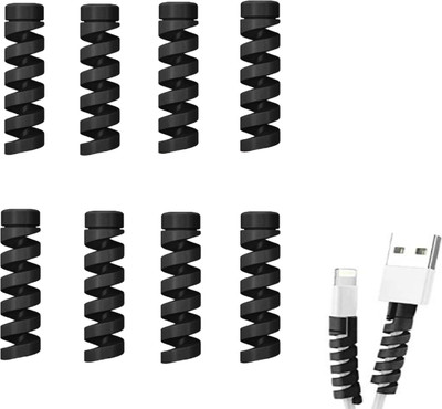 sarvda Cable Protectors with organizer box for Charger Earphones iPhone Oneplus set of 8 pcs Cable Protector(Black)