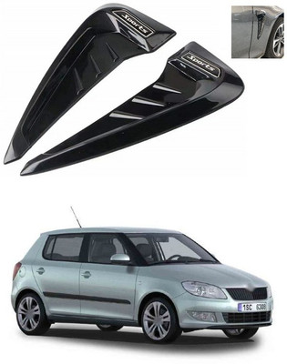 PRTEK Stainless Steel, Plastic Car Door Guard(Black, Pack of 2, Skoda, Fabia)