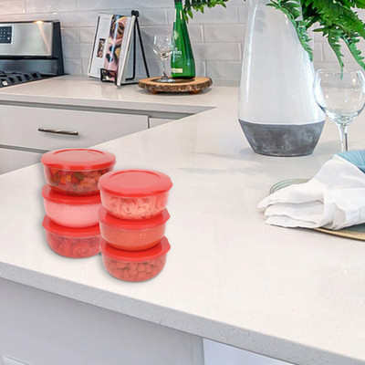 Cutting EDGE Plastic Utility Container  - 600 ml(Pack of 6, Red)