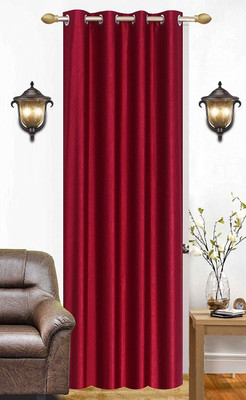 Galaxy Home Decor 214 cm (7 ft) Door Polyester Curtain Single Curtain(Maroon, Plain)