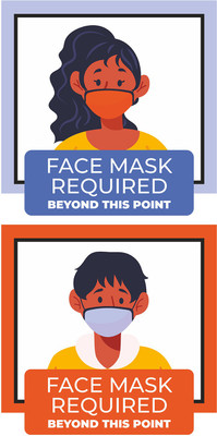 Techfit Face Mask Required, Beyond This Point Emergency Sign