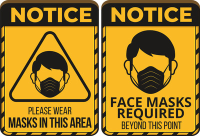 Techfit Face Mask Required, Beyond This Point, Notice, Please Wear Masks In This Area Emergency Sign