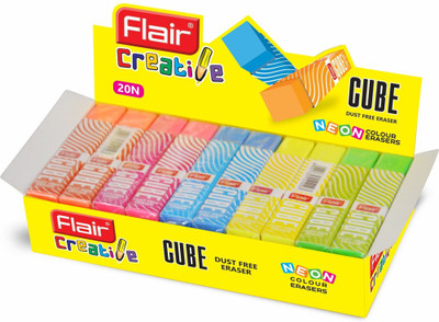 Flair Creative Cube Non-Toxic Eraser(Multicolor)