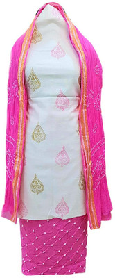 M S BANDHANI Cotton Silk Dyed Salwar Suit Material