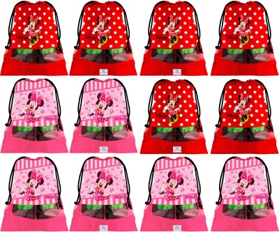 Heart Home Designer Portable Travel Shoe Bags Dust-proof Shoe Organizer Space Saving Storage Bags, Disney Print (Set of 12,Red & Pink) -HS_35_HEARTH18066 HS_35_HEARTH018066(Red & Pink)